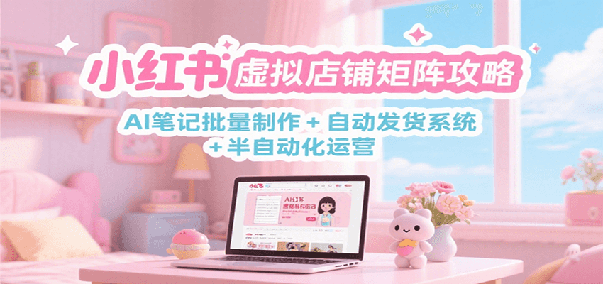 小红书虚拟店铺矩阵攻略：AI笔记批量制作 + 自动发货系统 + 半自动化运营-千寻创业网