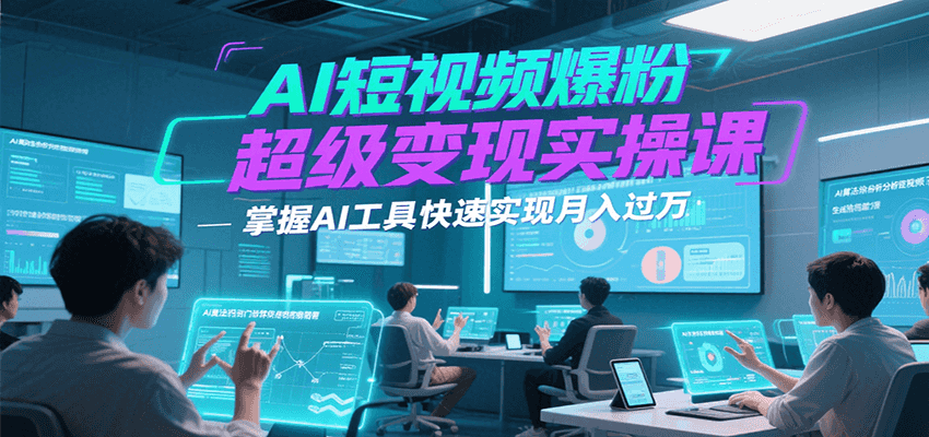 AI短视频爆粉超级变现实操课，掌握AI工具快速实现月入过万-千寻创业网