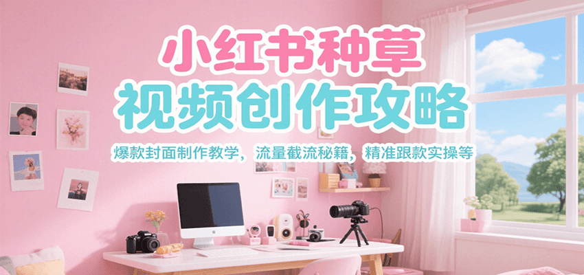 小红书种草视频创作攻略，爆款封面制作教学 ，流量截流秘籍 ，精准跟款实操等-千寻创业网