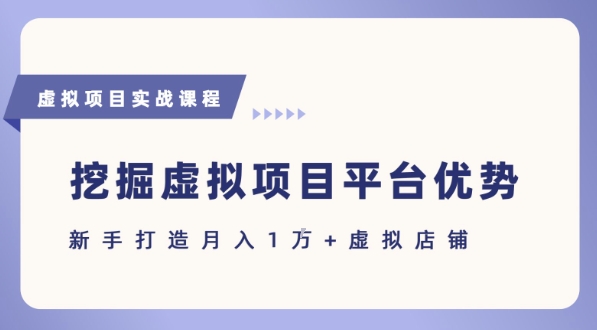 抓住虚拟项目各平台优势，新手轻松月入1W+(给出具体建议)-千寻创业网