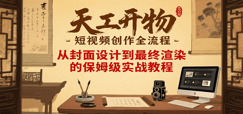 天工开物短视频创作全流程，从封面设计到最终渲染的保姆级实战教程-千寻创业网