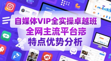 自媒体VIP全实操卓越班，全网主流平台特点优势分析-千寻创业网
