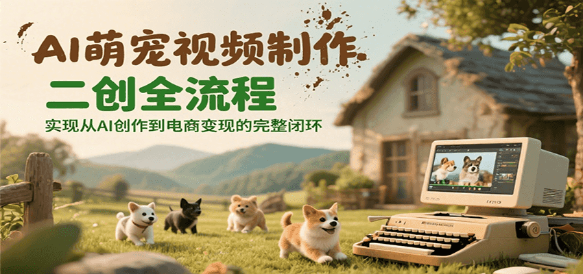 AI萌宠视频制作二创全流程，实现从AI创作到电商变现的完整闭环-千寻创业网