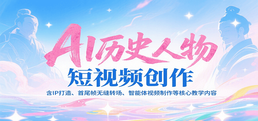 AI历史人物短视频创作，含IP打造、首尾帧无缝转场、智能体视频制作等核心教学内容-千寻创业网