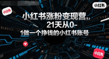 小红书涨粉变现营，21天从0-1做一个挣钱的小红书账号-千寻创业网