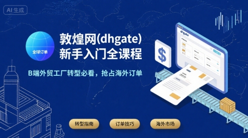 敦煌网(dhgate)新手入门全课程，B端外贸工厂转型必看，抢占海外订单-千寻创业网