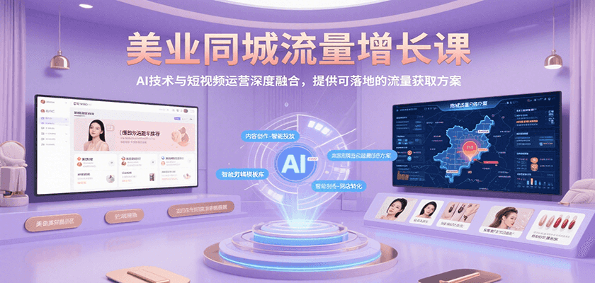 美业同城流量增长课，AI技术与短视频运营深度融合，提供可落地的流量获取方案-千寻创业网