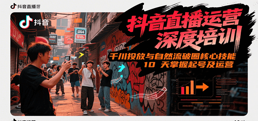 抖音直播运营深度培训，千川投放与自然流核心技能，10天掌握起号及运营(6-7月新课)-千寻创业网
