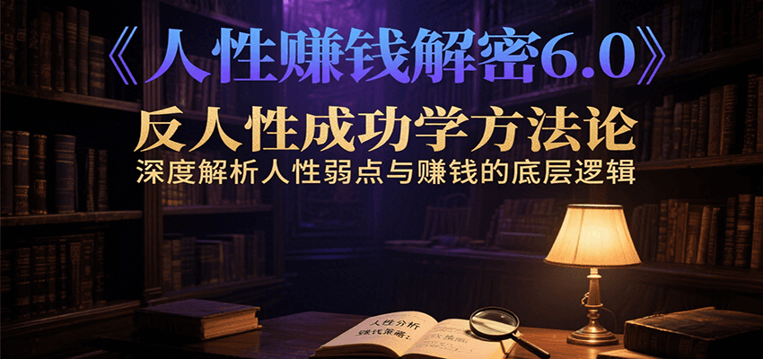 人性赚钱解密6.0，反人性成功学方法论，深度解析人性弱点与赚钱的底层逻辑-千寻创业网