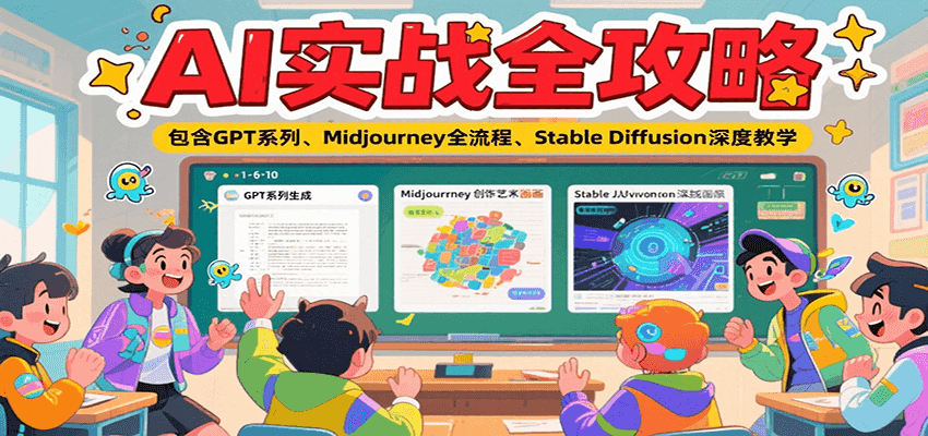 AI实战全攻略，包含GPT系列、Midjourney全流程、Stable Diffusion深度教学-千寻创业网
