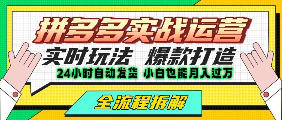 拼多多最新实战运营高投产：长久稳定项目，单店利润一天三位数-千寻创业网
