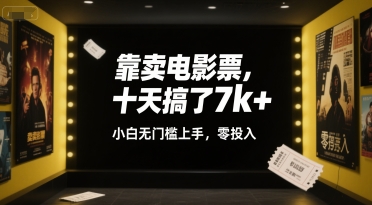靠卖电影票，十天搞了7k+，小白无门槛上手，零投入【揭秘】-千寻创业网