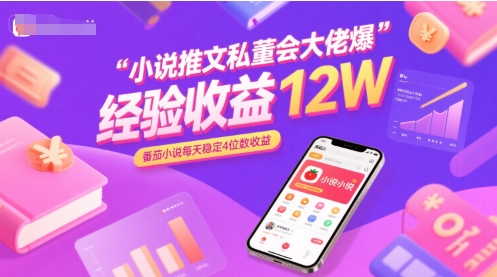 小说推文私董会大佬爆单经验分享收益12W，番茄小说每天稳定4位数收益-千寻创业网