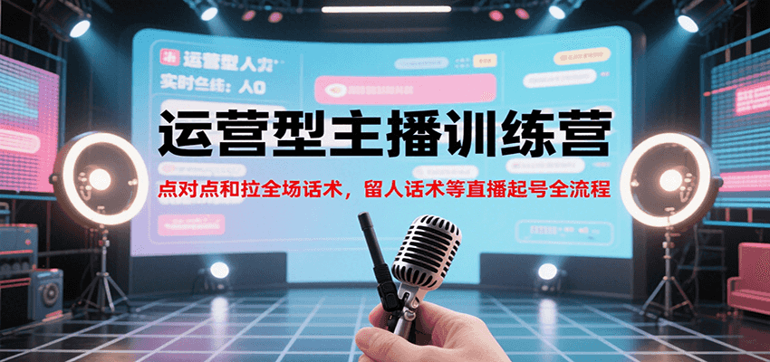 运营型主播训练营，点对点和拉全场话术，留人话术等直播起号全流程（更新7月）-千寻创业网