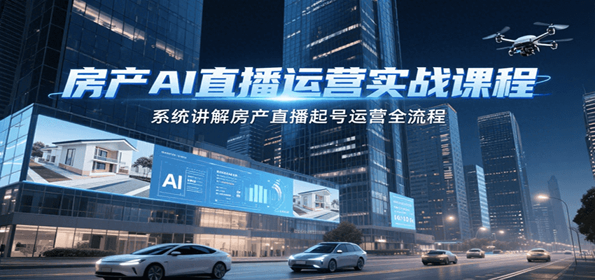 房产AI直播运营实战课程，系统讲解房产直播起号运营全流程-千寻创业网