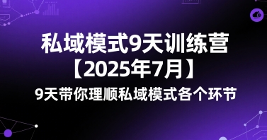 私域模式9天训练营【2025年7月】​9天带你理顺私域模式各个环节-千寻创业网