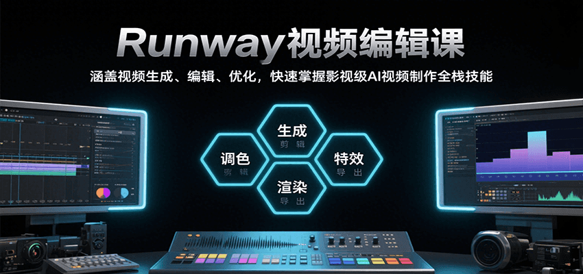 Runway视频编辑课，涵盖视频生成、编辑、优化，快速掌握影视级AI视频制作全栈技能-千寻创业网