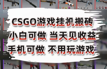 CSGO游戏挂G搬砖，小白纯手机即可操作，不用电脑打游戏，日入3张+，副业网创项目【揭秘】-千寻创业网