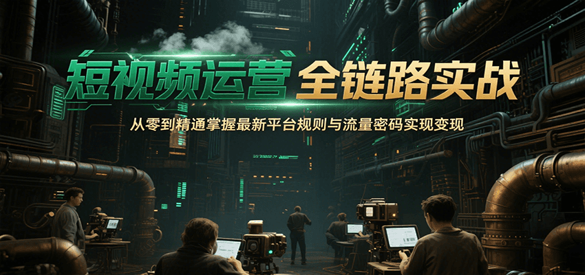 短视频运营全链路实战，从零到精通掌握最新平台规则与流量密码实现变现-千寻创业网