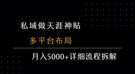 私域做天涯神贴 多平台布局 月入5k+详细流程拆解-千寻创业网