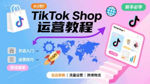 TikTok Shop从0到1运营教程，TikTok跨境电商新手必学课程-千寻创业网