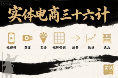 实体电商三十六计，短视频-获客-直播-矩阵营销-流量-数据-选品-千寻创业网