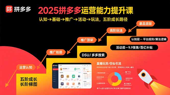 （15826期）2025拼多多运营能力提升课：认知→基础→推广→活动→玩法，五阶成长路径-千寻创业网