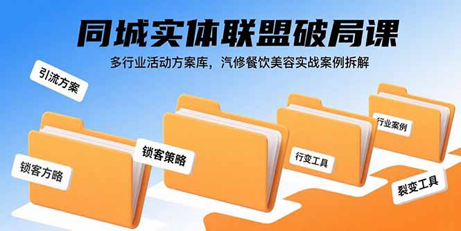 （15833期）同城实体联盟破局课，多行业活动方案库，汽修餐饮美容实战案例拆解-千寻创业网