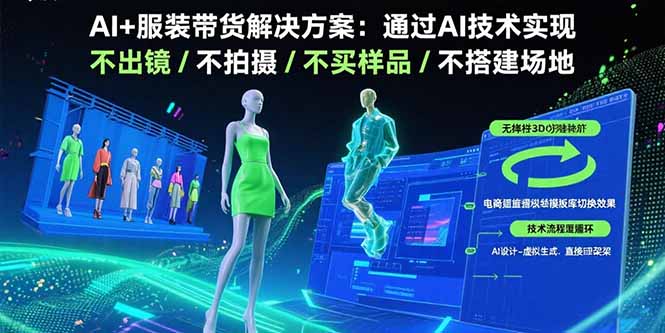 （15728期）AI+服装带货解决方案：通过AI技术实现 不出镜/不拍摄/不买样品/不搭建场地-千寻创业网
