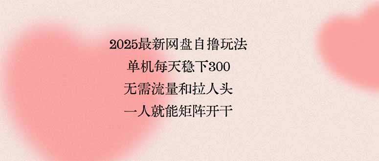 （15831期）2025最新网盘自撸玩法，单机每天稳下3张，无需流量和拉人头，一个人就…-千寻创业网