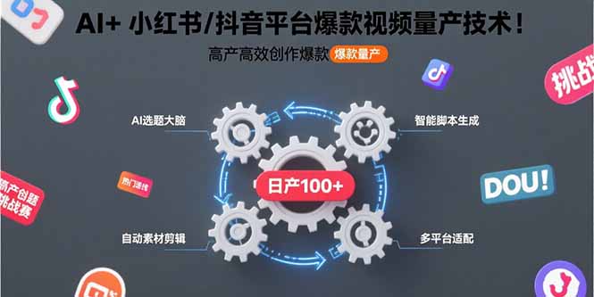 （15624期）AI+小红书/抖音平台爆款视频量产技术：高产高效创作爆款视频！-千寻创业网