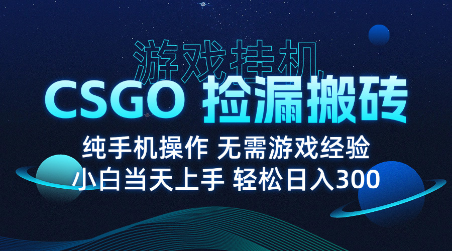 （15820期）8月最新游戏搬砖，CSGO纯挂机，不需要玩游戏，实现真挂机，月入1W+-千寻创业网