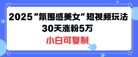 不露脸也能火！2025“氛围感美女”短视频玩法，30天涨粉5W小白可复制-千寻创业网