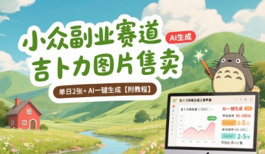 小众副业赛道 吉卜力图片售卖 单日2张+ AI一键生成【附教程】-千寻创业网