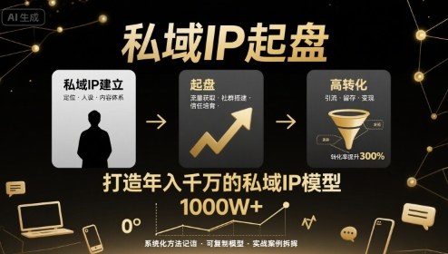 私域IP起盘，私域ip建立、起盘、高转化，打造年入千万的私域ip模型-千寻创业网