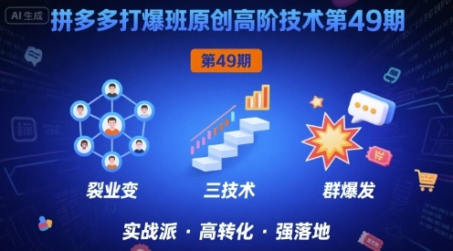 拼多多打爆班原创高阶技术第49期，拼多多裂变+阶梯+群爆-千寻创业网
