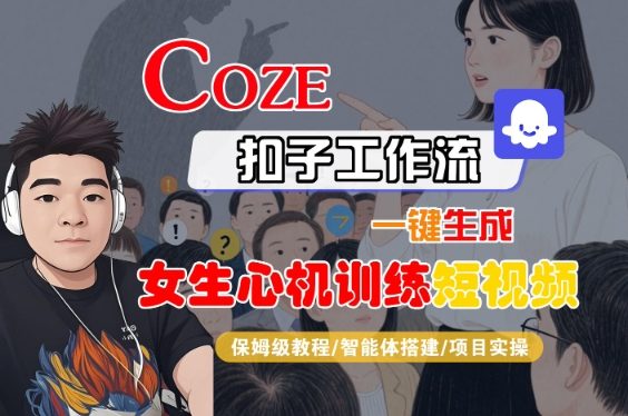 COZE扣子工作流一键生成女生心机训练短视频，保姆级教程-智能体搭建-项目实操-千寻创业网
