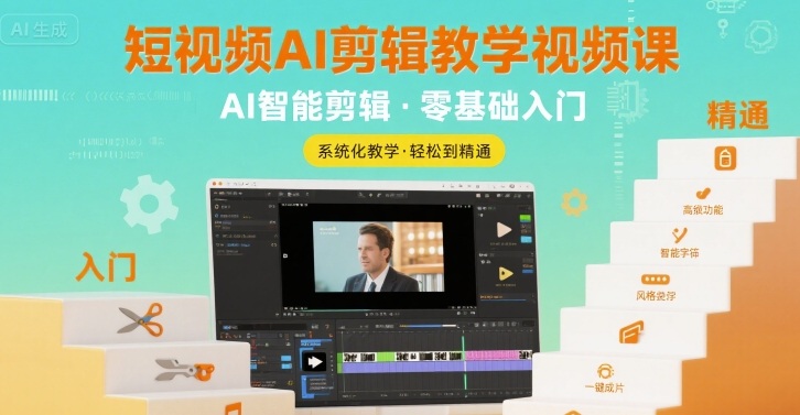 短视频AI剪辑教学视频课，入门到精通-千寻创业网