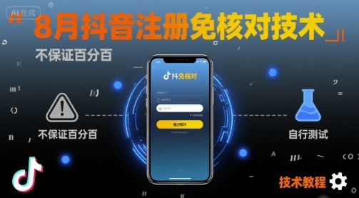 8月抖音注册免核对技术，不保证百分百，自测-千寻创业网