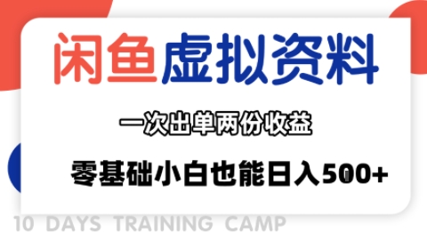 闲鱼虚拟资料新变现玩法，信息差项目，一次出单两份收益，无需囤货，可批量矩阵，零基础小白也能日入多张-千寻创业网