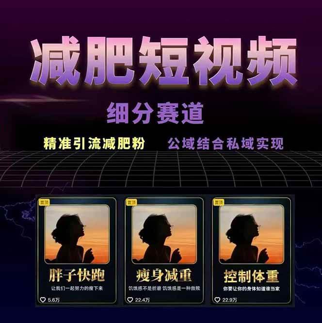 图片[2]-减肥短视频运营实战课：含素材制作、剪映教学，讲精准引流、变现设计与内容模板技巧-千寻创业网