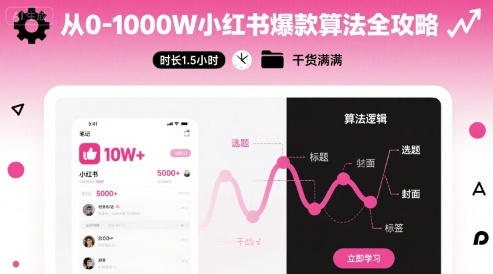 从0-1000W小红书爆款算法全攻略，时长1.5小时，干货满满-千寻创业网