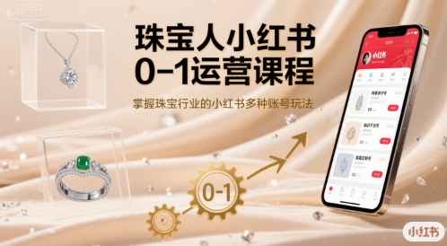 珠宝人小红书0-1运营课程，掌握珠宝行业的小红书多种账号玩法-千寻创业网
