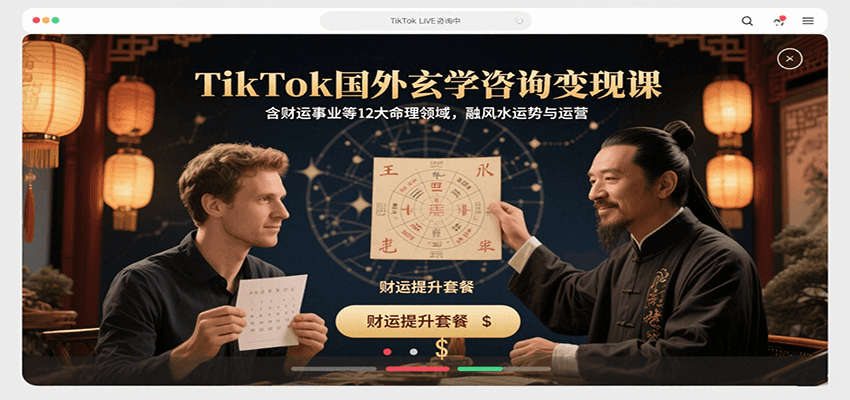 TikTok国外玄学咨询变现课，含财运事业等12大命理领域，融风水运势与运营-千寻创业网