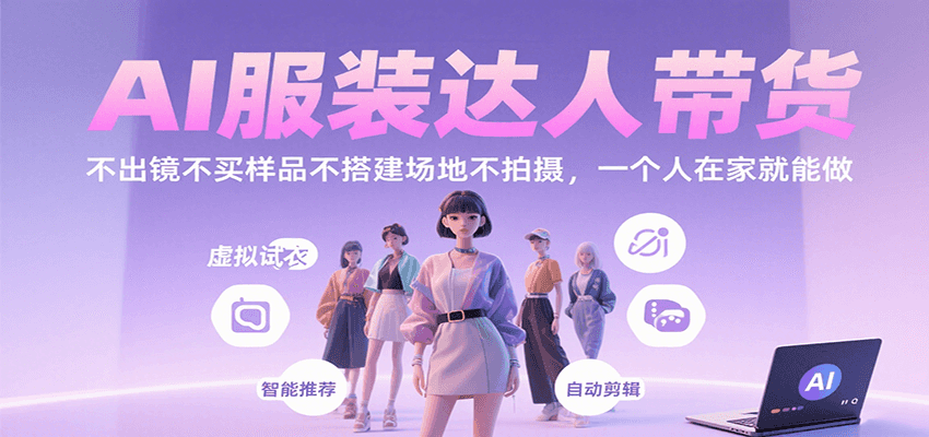 AI服装达人带货，不出镜不买样品不搭建场地不拍摄，一个人在家就能做-千寻创业网