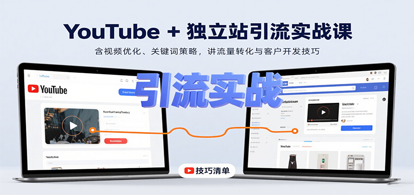 YouTube+独立站引流实战课：含视频优化、关键词策略，讲流量转化与客户开发技巧-千寻创业网
