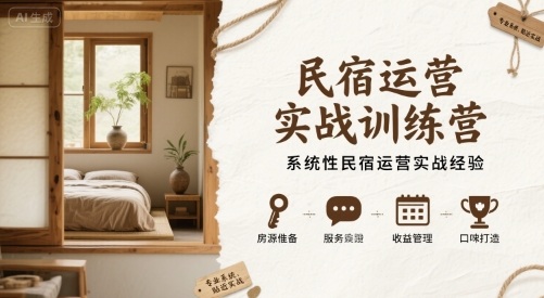 民宿运营实战训练营，系统性民宿运营实战经验-千寻创业网