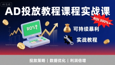 AD投放教程课程实战课，实现广告ROI300%+可持续暴利-千寻创业网