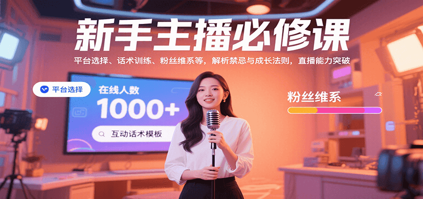 新手主播必修课：平台选择、话术训练、粉丝维系等，解析禁忌与成长法则，突破直播能力-千寻创业网