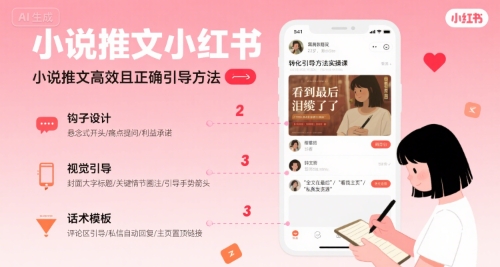 小说推文小红书高转化引导方法实操课，小说推文高效且正确引导方法-千寻创业网